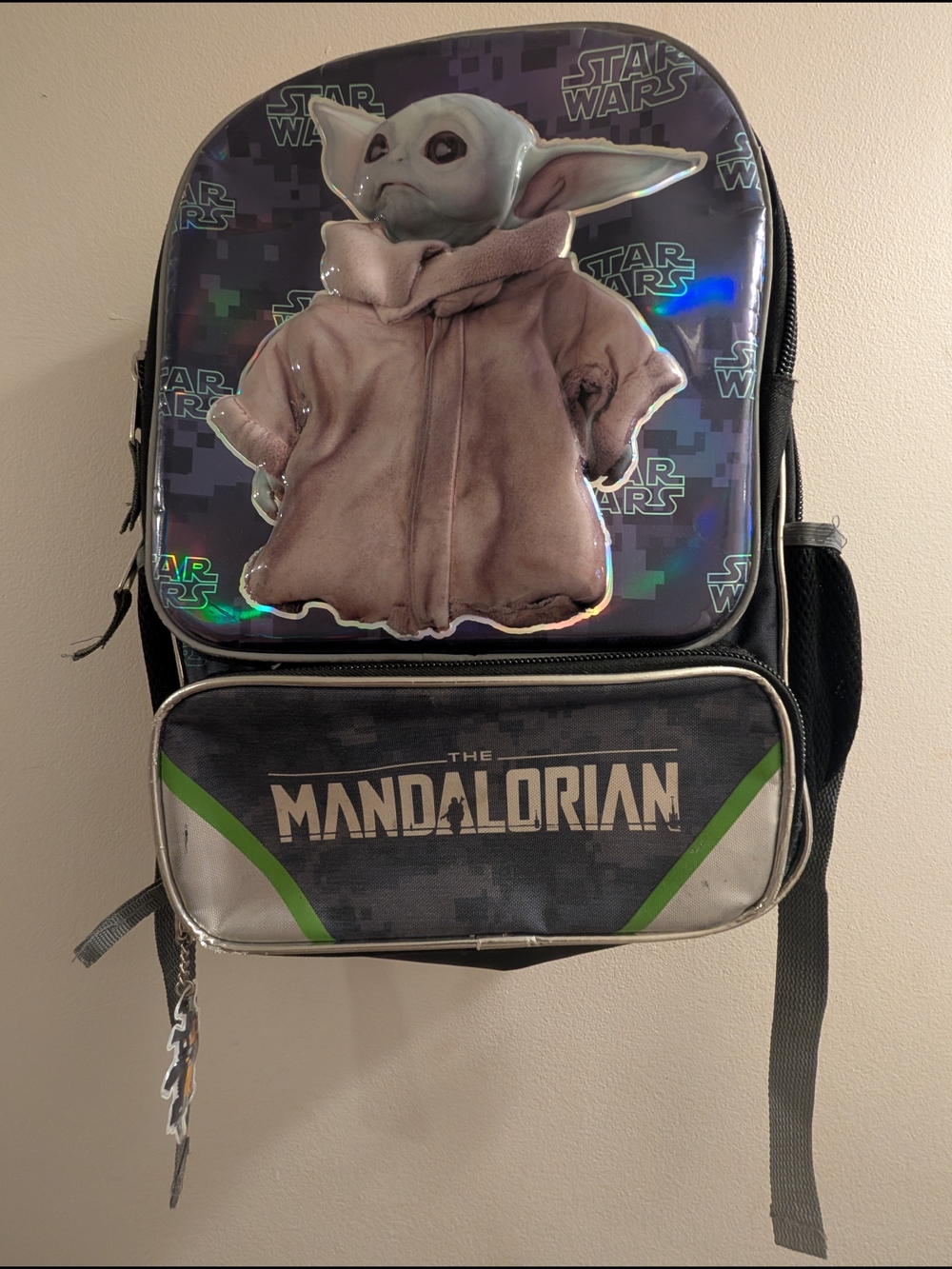 Star Wars The Mandalorian Grogu Black with Green Accent Backpack